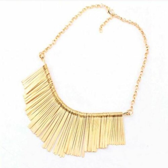 Gold Egyptian Statement Chunky Bib Necklace - Picture 1 of 2